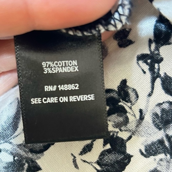Torrid Black and White Floral Pattern Long Sleeve Poplin Shirt Dress 2X 18-20 - Picture 8 of 15